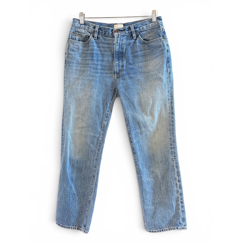 Simon Miller Women's High Rise Straight Leg Jeans Light Wash Blue Denim Size 30
